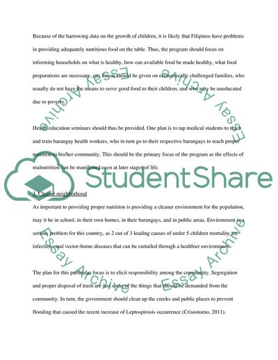 Widespread Campaign on Proper Nutrition the Philippines