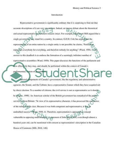 The Canadian Parliament - Its Role and Reforms