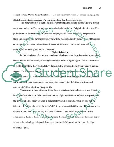 Television Technologies In Journalism