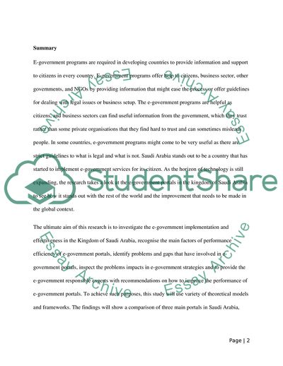E-Government Portals Efficiency and Performance in Saudi Arabia