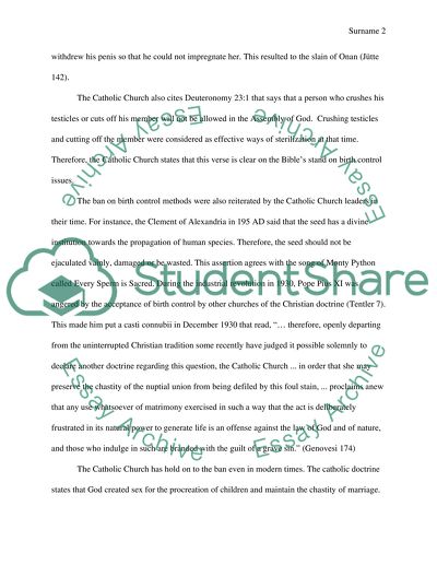 Catholic Church and Artificial Birth Control Methods