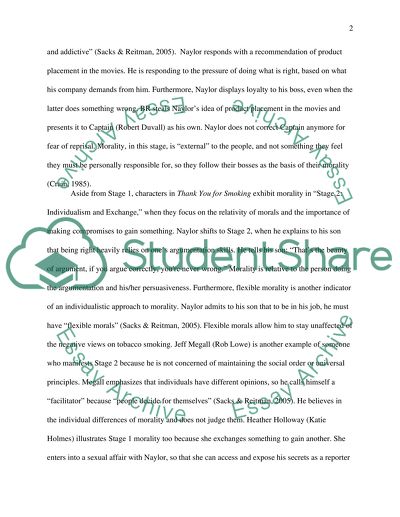Kohlbergs Stages of Moral Development in Thank You for Smoking (2005)