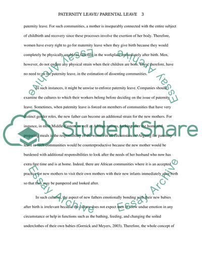 Paternity leave/parental leave