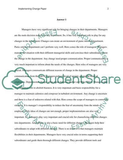 Implementing Change Paper