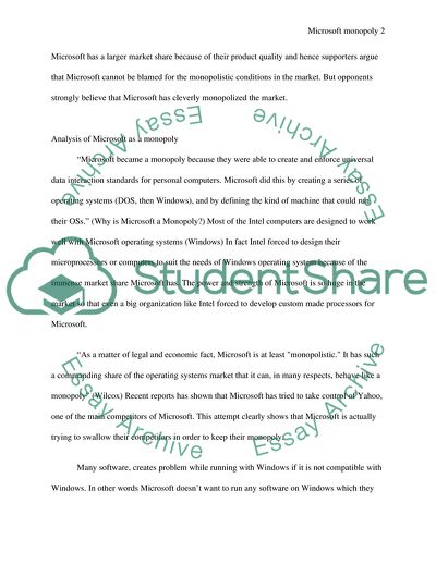 Monopoly of Microsoft