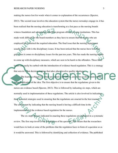 Evidence-Based Nursing Regulation