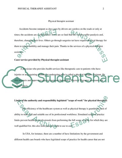 physical therapist assistant essay
