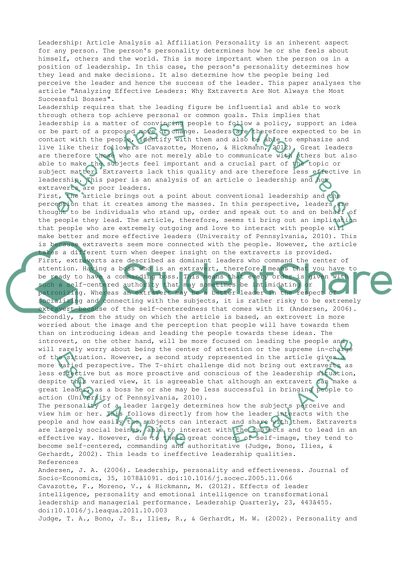 Analyzing Effective Leaders