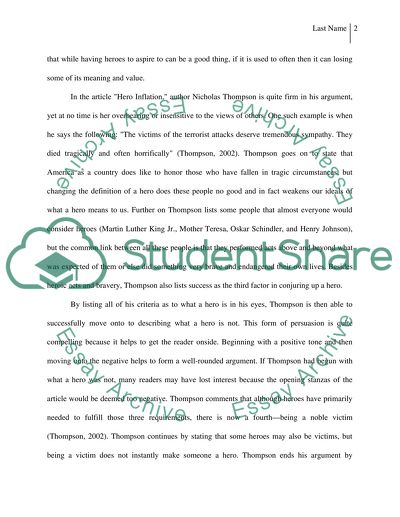 The Idea of a Worthy Hero