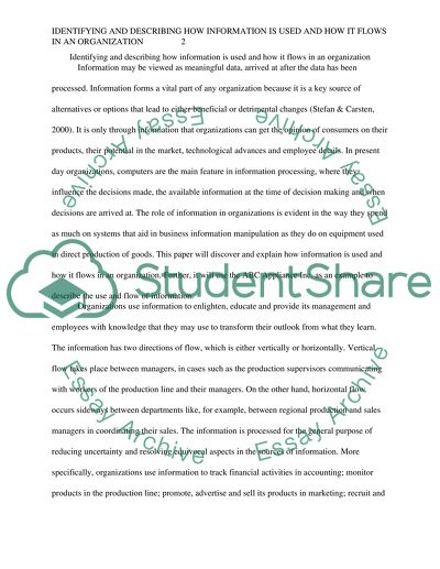 Identifying and describing how information is used and how it flows in an organization