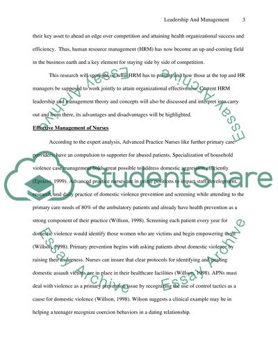 Leadership and Management in Nursing