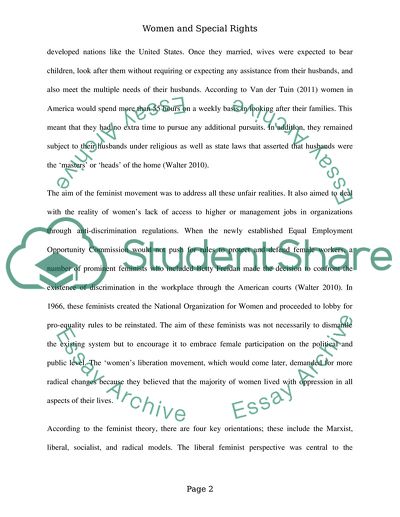 Should Women be Given Special Rights in Modern Societies