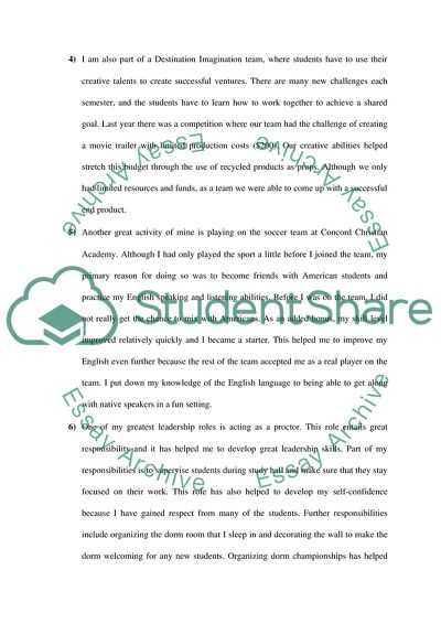 Leadership Positions, and Activities