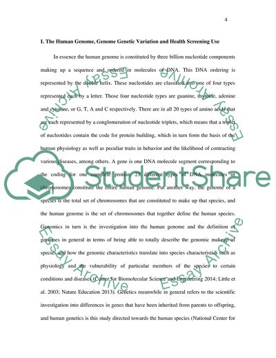 Human Genome, Genome Genetic Variation, and Health Screening Use