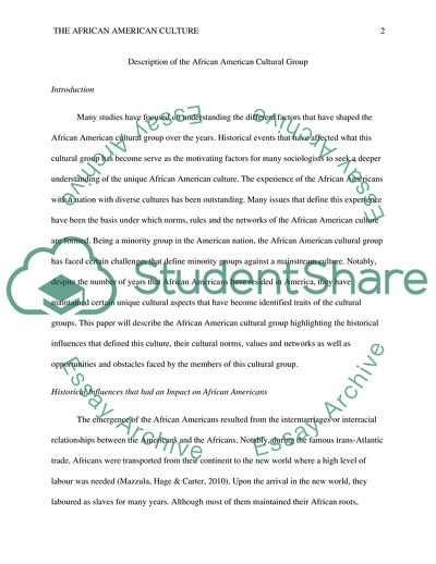 African American Culture Description