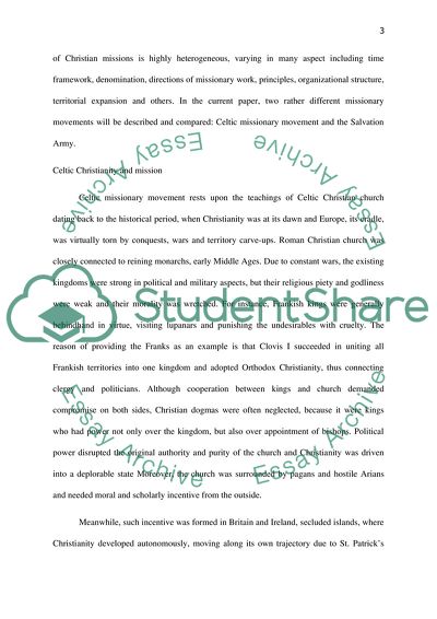 Celtic Christian Mission and the Salvation Army