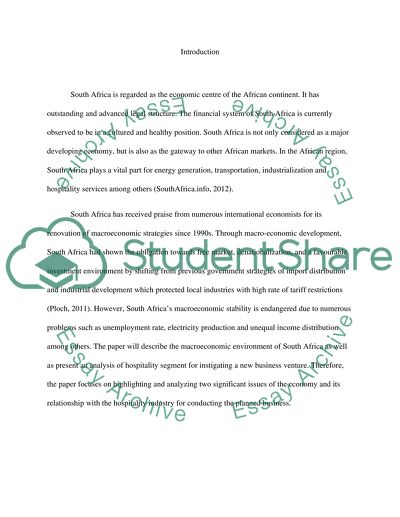 Macroeconomic Analysis of South Africa