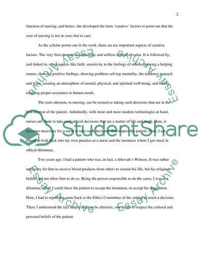 Watsons Theory of Caring