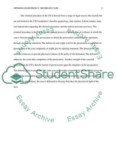 Hudson v. Michigan Case