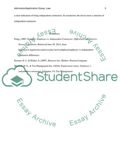 Law admission essay