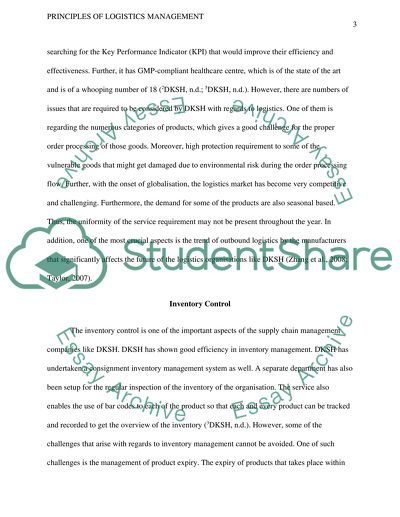 Principles of logisties management
