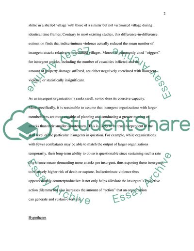 Does a States Use of Indiscriminate Violence Incite Insurgent Attacks