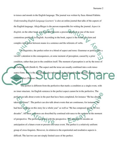 The perfect aspect of the English language