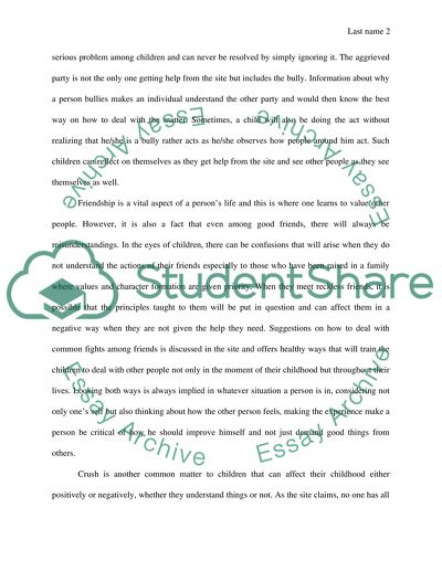 Lessons from a Child-Friendly Site