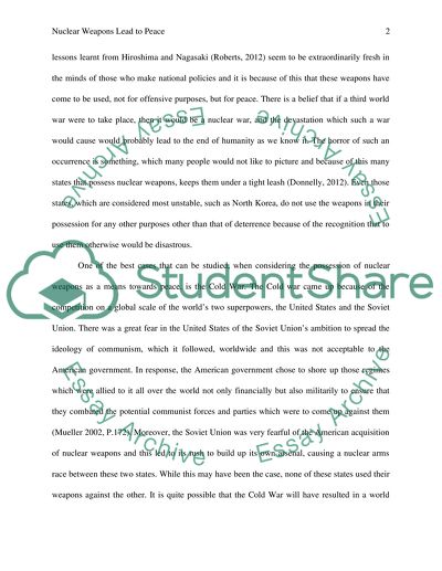 Do nuclear weapons lead to peace or to war