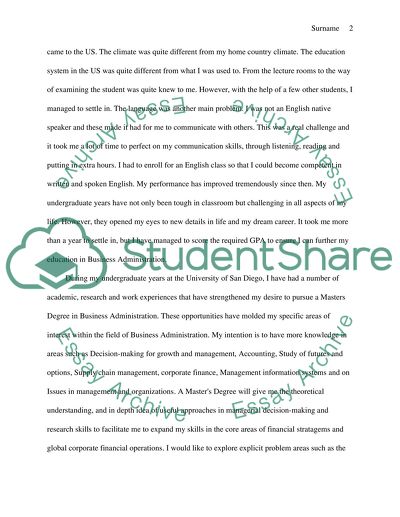 Statement of intentions