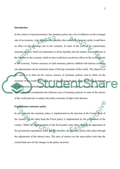 Implications of a Large Country Engaging In Loose Monetary Policy for Exchange Rates