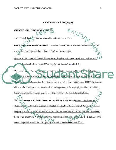 Case Studies and Ethnography