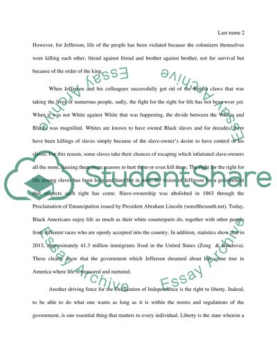 Respond to The Declaration of Independence