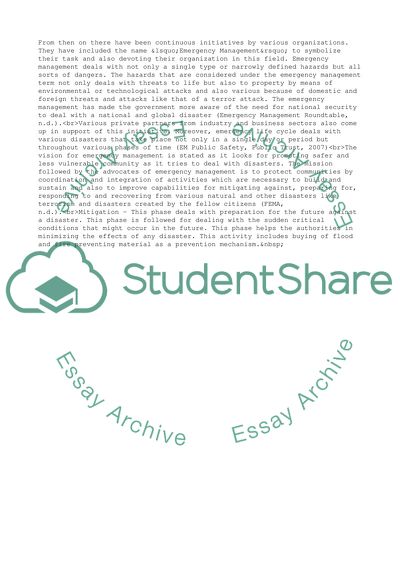 Disciplines of Emergency Management