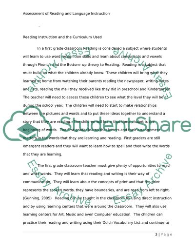 Assessing Reading and Language Instruction