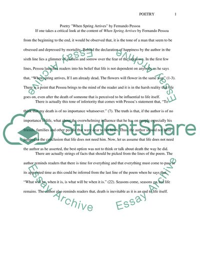 Poetry When Spring Arrives by Fernando Pessoa