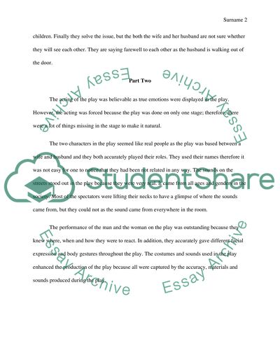 Theatre Art--a live theatrical production