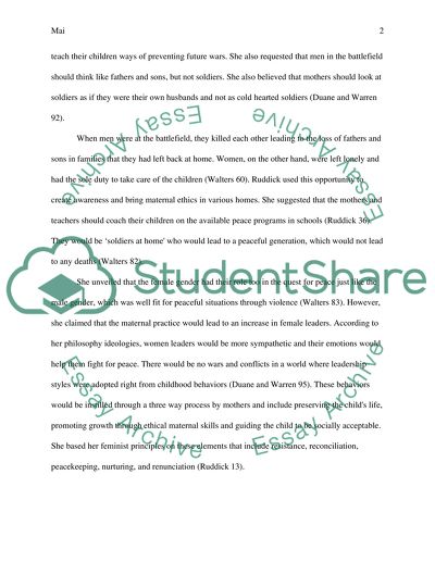 Feminism by Sara Ruddick