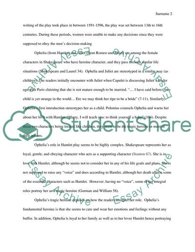 Comparative Analysis of Ophelia and Juliet as Tragic Heroines