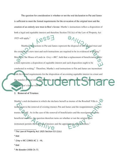 Analysis of the Law of Trust Cases