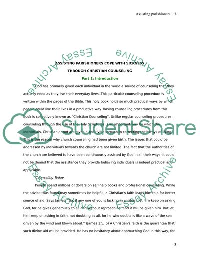 Assisting Parishioners to Cope with Sickness through Christian Counseling