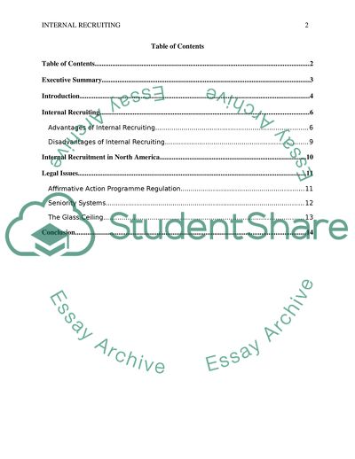 Internal Recruitment in North America