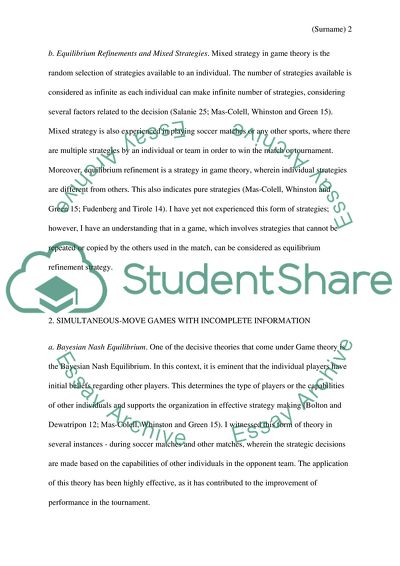 Microeconomic Game Theory