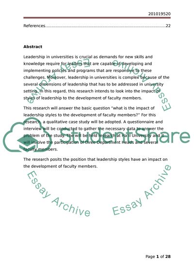 Faculty Members Styles Of Leadership