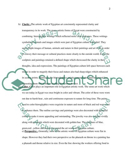 Identify and describe the characteristics of artistic style of the Egyptian culture