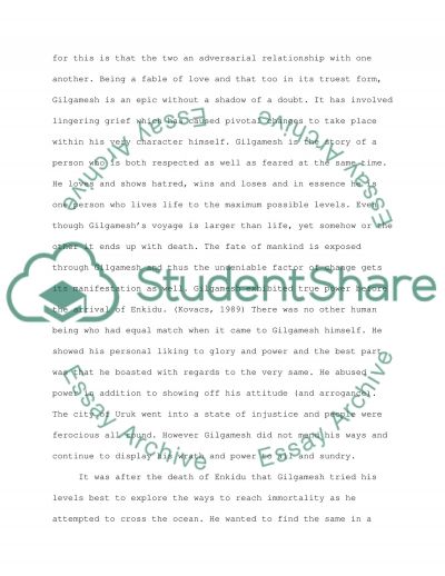 Gilgamesh essay topics
