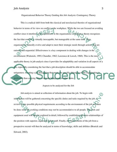 Job Analysis as the Backbone of an Organizations Efforts to Meet Its Objectives