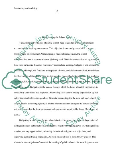 Administering the School Budget