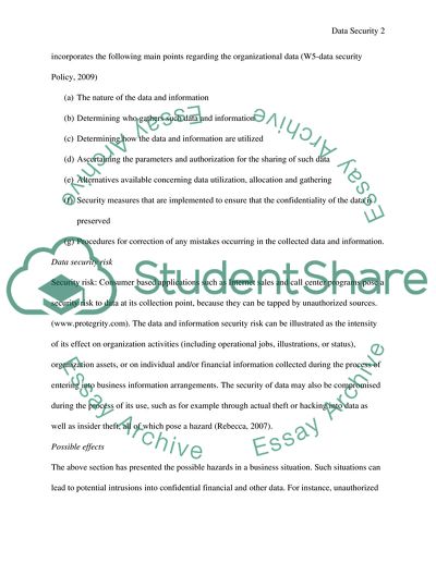 Data Security Policy and Effective W5 Security System