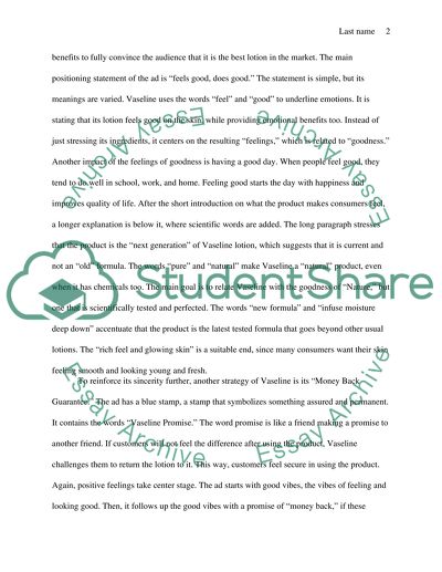 The Power of Thinking or Feelings in Crest and Vaseline Advertisements